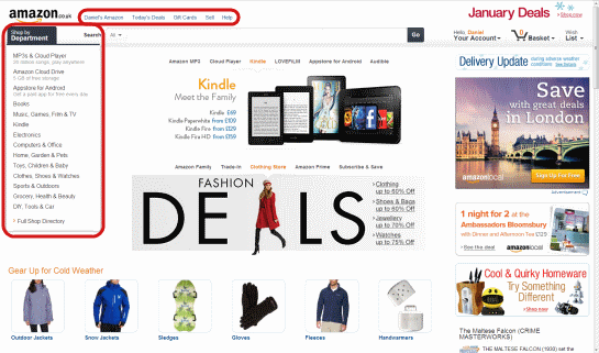 Amazon Home Page