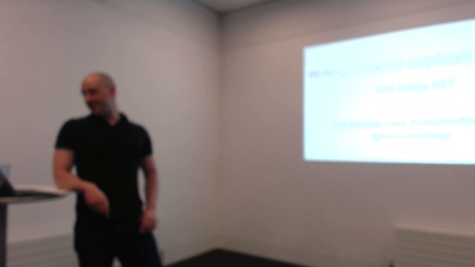 An out of focus frame from a presentation